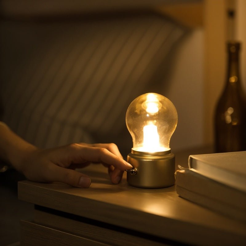 Vintage Tafellamp Met USB Opladen En Warm Sfeervol Licht