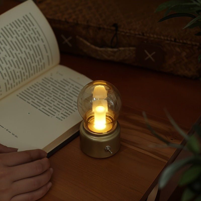 Vintage Tafellamp Met USB Opladen En Warm Sfeervol Licht