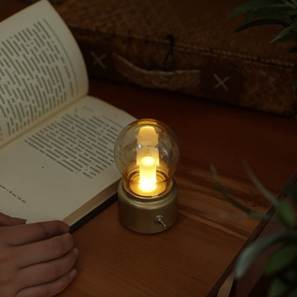 Vintage Tafellamp Met USB Opladen En Warm Sfeervol Licht