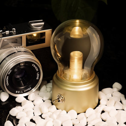 Vintage Tafellamp Met USB Opladen En Warm Sfeervol Licht