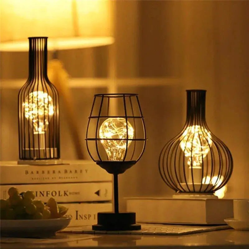 Tafellamp Fles Vorm Zwart Acryl LED Warm Wit Slaapkamer Nachtkastje Modern Origineel