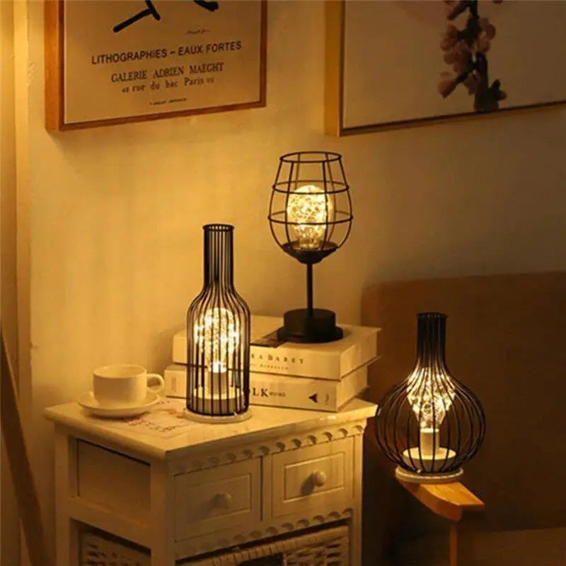Tafellamp Fles Design LED Acryl Zwart 29,5cm Sfeerverlichting