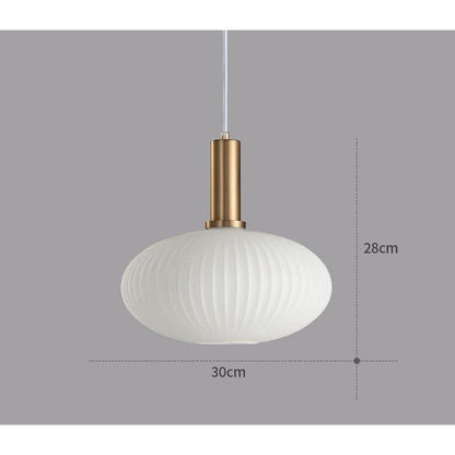 Hanglamp Ribbelglas Vintage 1-Lichts Goud E27
