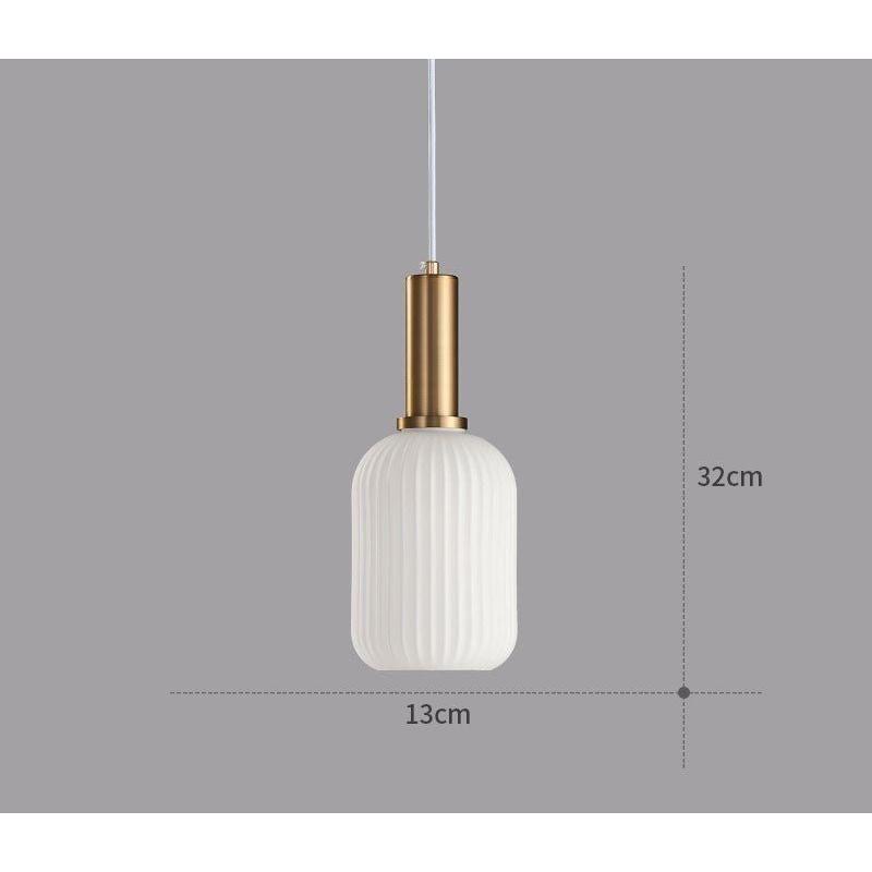 Hanglamp Ribbelglas Vintage 1-Lichts Goud E27