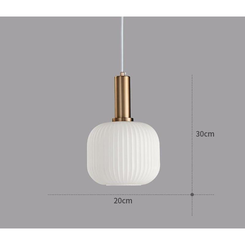 Hanglamp Ribbelglas Vintage 1-Lichts Goud E27