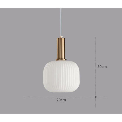 Hanglamp Ribbelglas Vintage 1-Lichts Goud E27