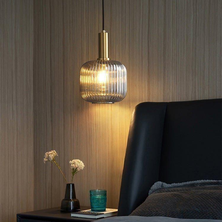 Hanglamp Ribbelglas Vintage 1-Lichts Goud E27