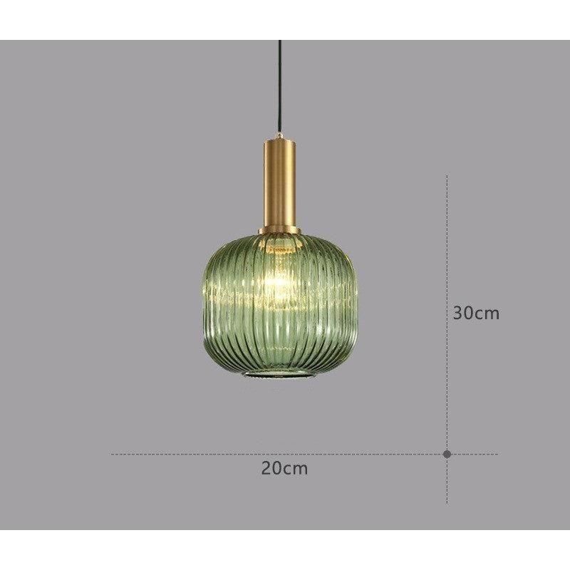 Hanglamp Ribbelglas Vintage 1-Lichts Goud E27