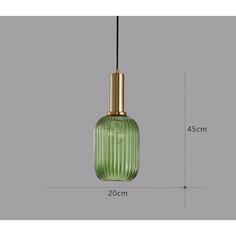 Hanglamp Ribbelglas Vintage 1-Lichts Goud E27