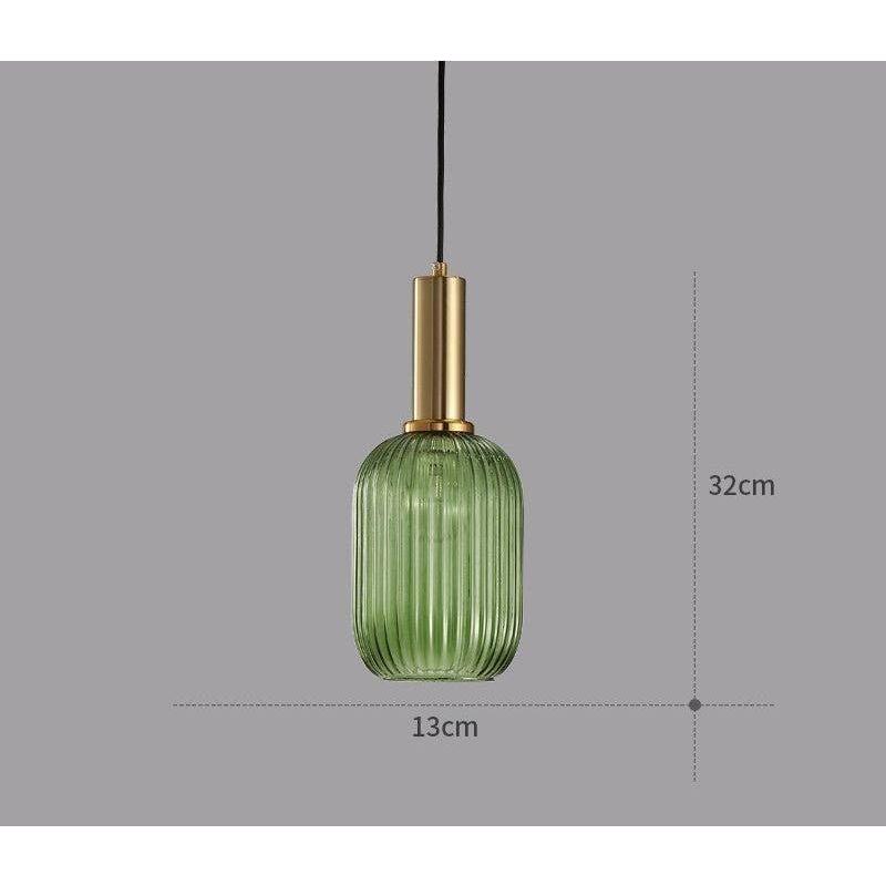 Hanglamp Ribbelglas Vintage 1-Lichts Goud E27