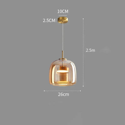 Nordische Hanglamp Glas LED Cognac Rookgrijs Scandinavisch