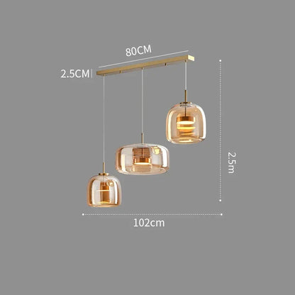 Nordische Hanglamp Glas LED Cognac Rookgrijs Scandinavisch