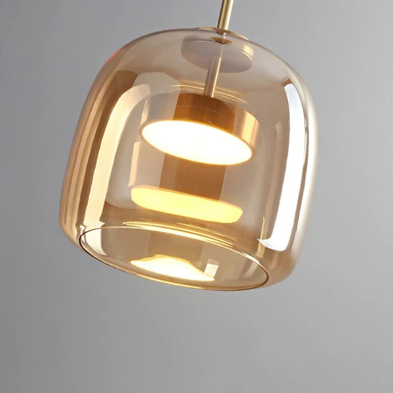 Nordische Hanglamp Glas LED Cognac Rookgrijs Scandinavisch