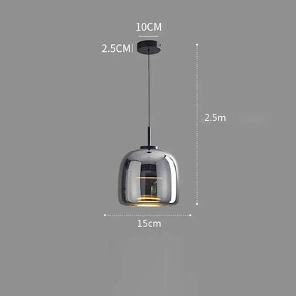 Nordische Hanglamp Glas LED Cognac Rookgrijs Scandinavisch