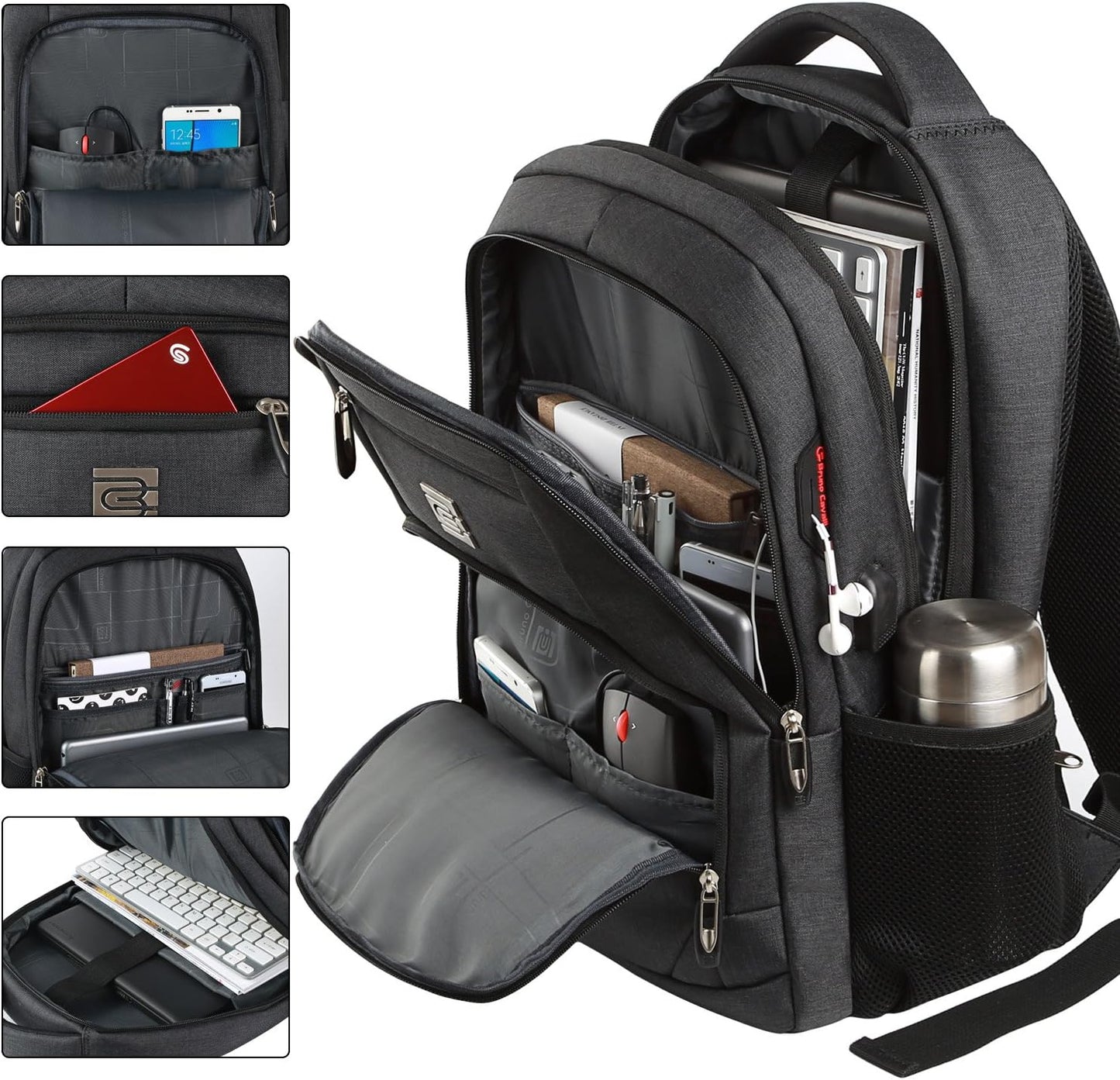 Premium Laptop Rugzak met USB-Oplaadpoort & Diefstalbeveiliging 15,6 inch – Waterafstotend & Ergonomisch