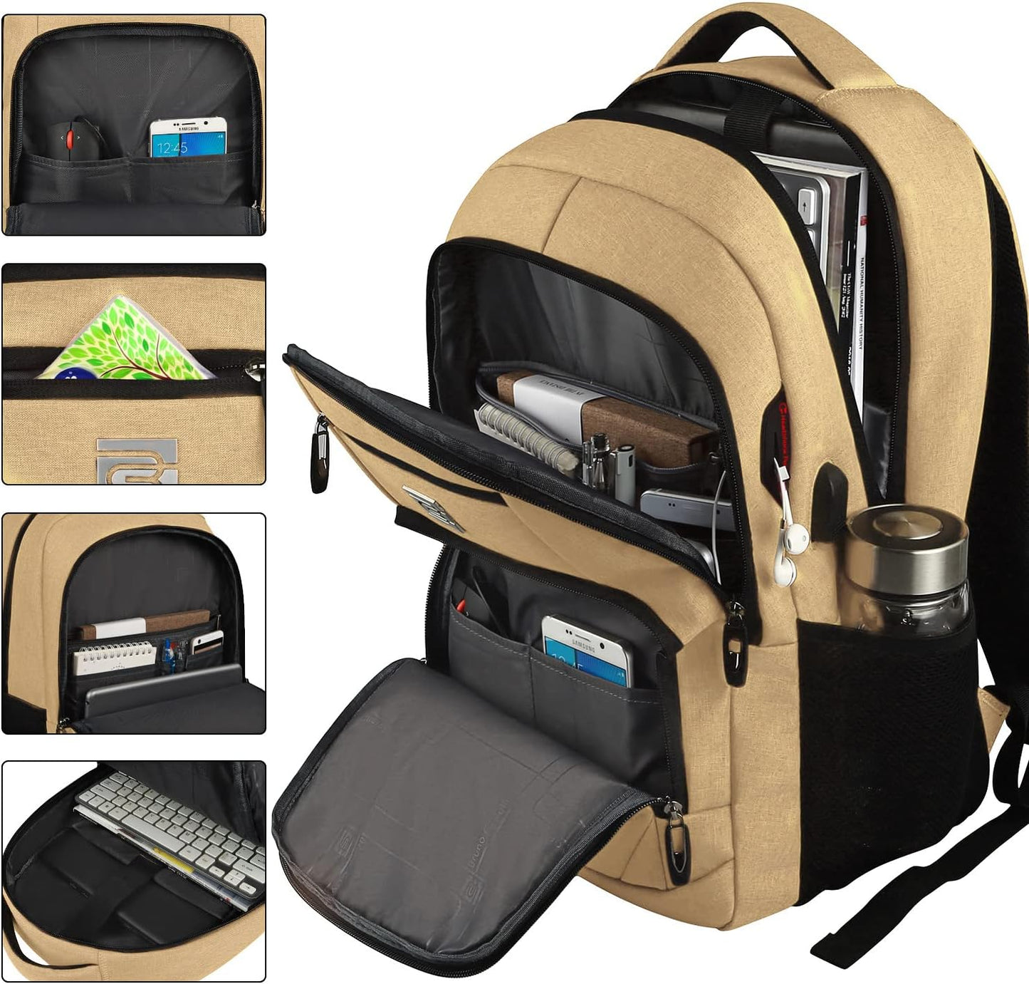 Premium Laptop Rugzak met USB-Oplaadpoort & Diefstalbeveiliging 15,6 inch – Waterafstotend & Ergonomisch