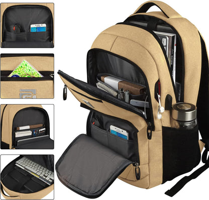 Premium Laptop Rugzak met USB-Oplaadpoort & Diefstalbeveiliging 15,6 inch – Waterafstotend & Ergonomisch