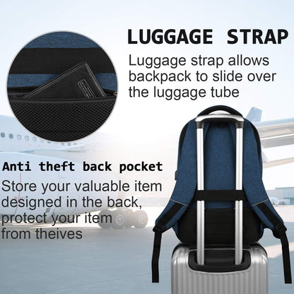 Premium Laptop Rugzak met USB-Oplaadpoort & Diefstalbeveiliging 15,6 inch – Waterafstotend & Ergonomisch