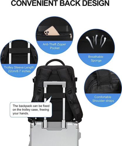 Waterbestendige Reistas 40L met Schoenenvak en USB-Poort – Geschikt voor Laptops tot 35,56 cm