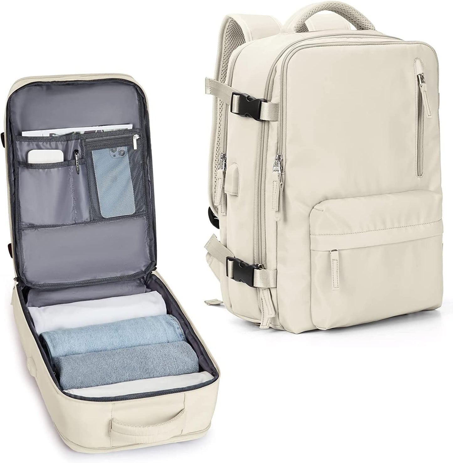 Waterbestendige Reistas 40L met Schoenenvak en USB-Poort – Geschikt voor Laptops tot 35,56 cm