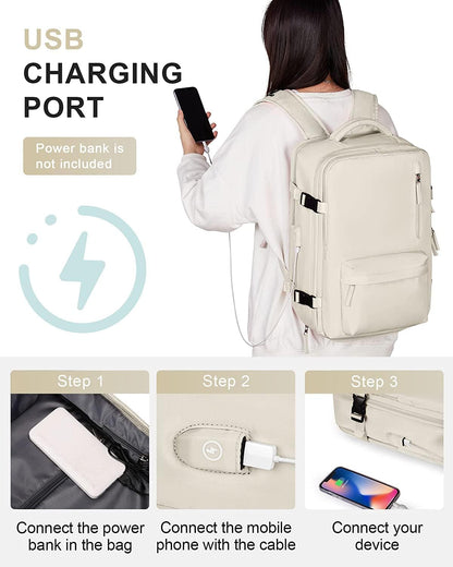Waterbestendige Reistas 40L met Schoenenvak en USB-Poort – Geschikt voor Laptops tot 35,56 cm