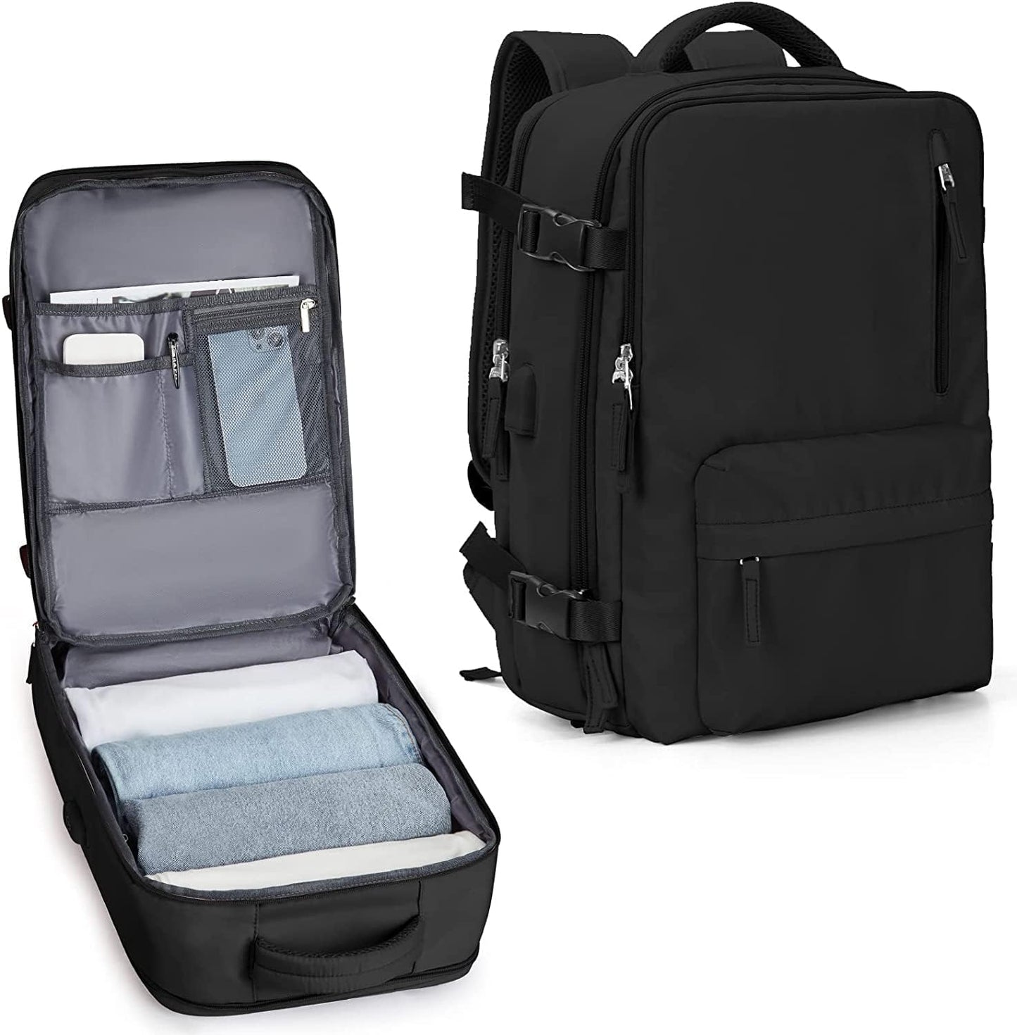 Waterbestendige Reistas 40L met Schoenenvak en USB-Poort – Geschikt voor Laptops tot 35,56 cm