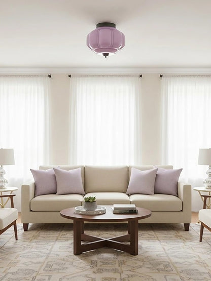 Retro Plafondlamp met Melkglazen Kap – Verfijnde Semi-Flush Mount Verlichting voor Moderne Interieurs