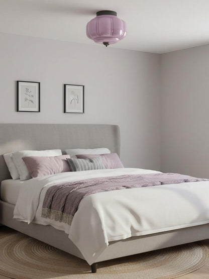 Retro Plafondlamp met Melkglazen Kap – Verfijnde Semi-Flush Mount Verlichting voor Moderne Interieurs