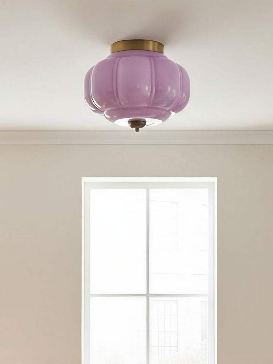 Retro Plafondlamp met Melkglazen Kap – Verfijnde Semi-Flush Mount Verlichting voor Moderne Interieurs