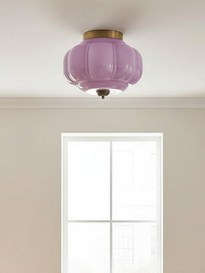Retro Plafondlamp met Melkglazen Kap – Verfijnde Semi-Flush Mount Verlichting voor Moderne Interieurs