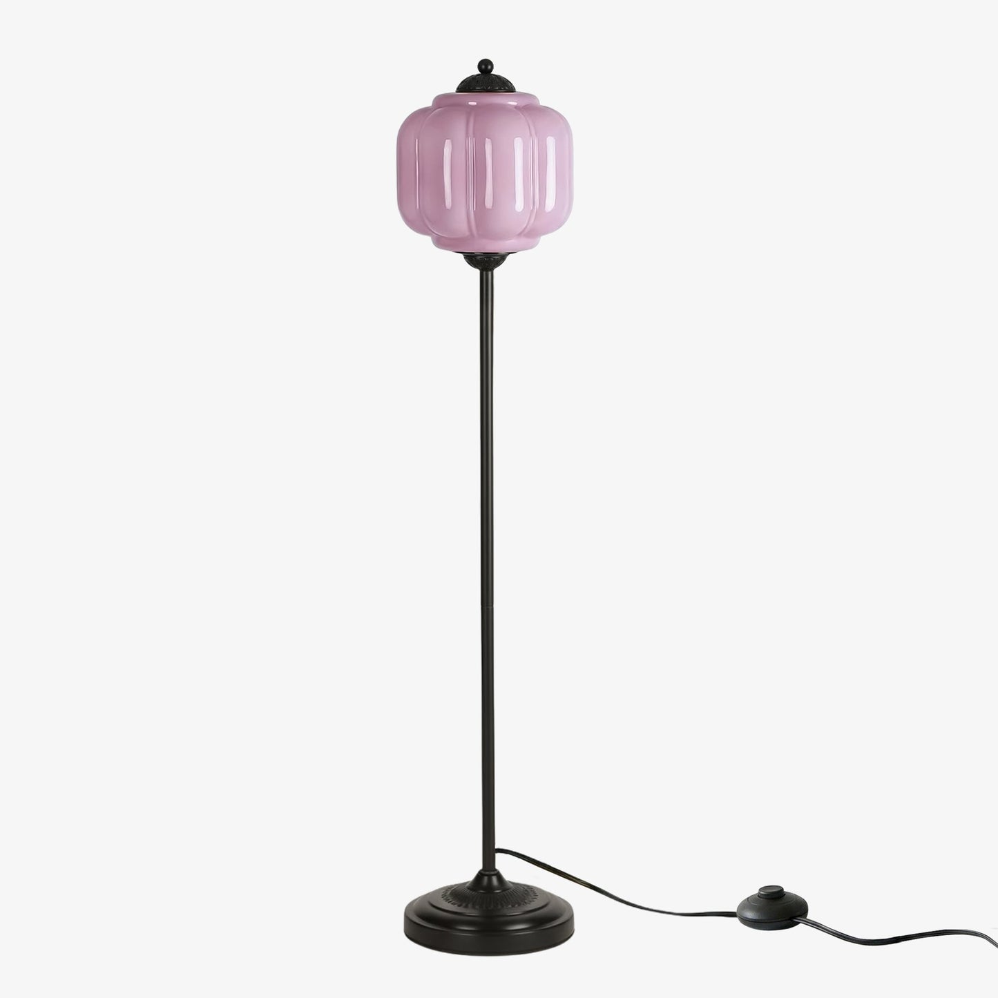 Decoratieve Glazen Pompoen Vloerlamp Retro Organische Stijl Woonkamer Staande Lamp