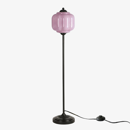 Decoratieve Glazen Pompoen Vloerlamp Retro Organische Stijl Woonkamer Staande Lamp