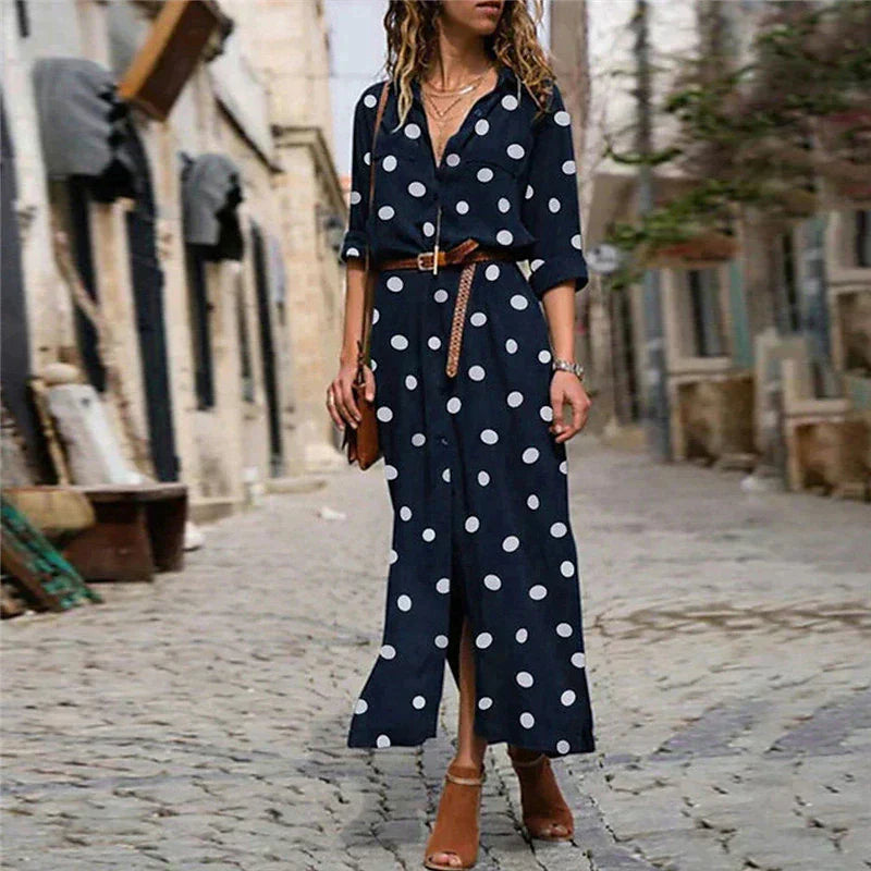 Stippen Jurk Freja Zwart Elegante Vrouwelijke Stijl