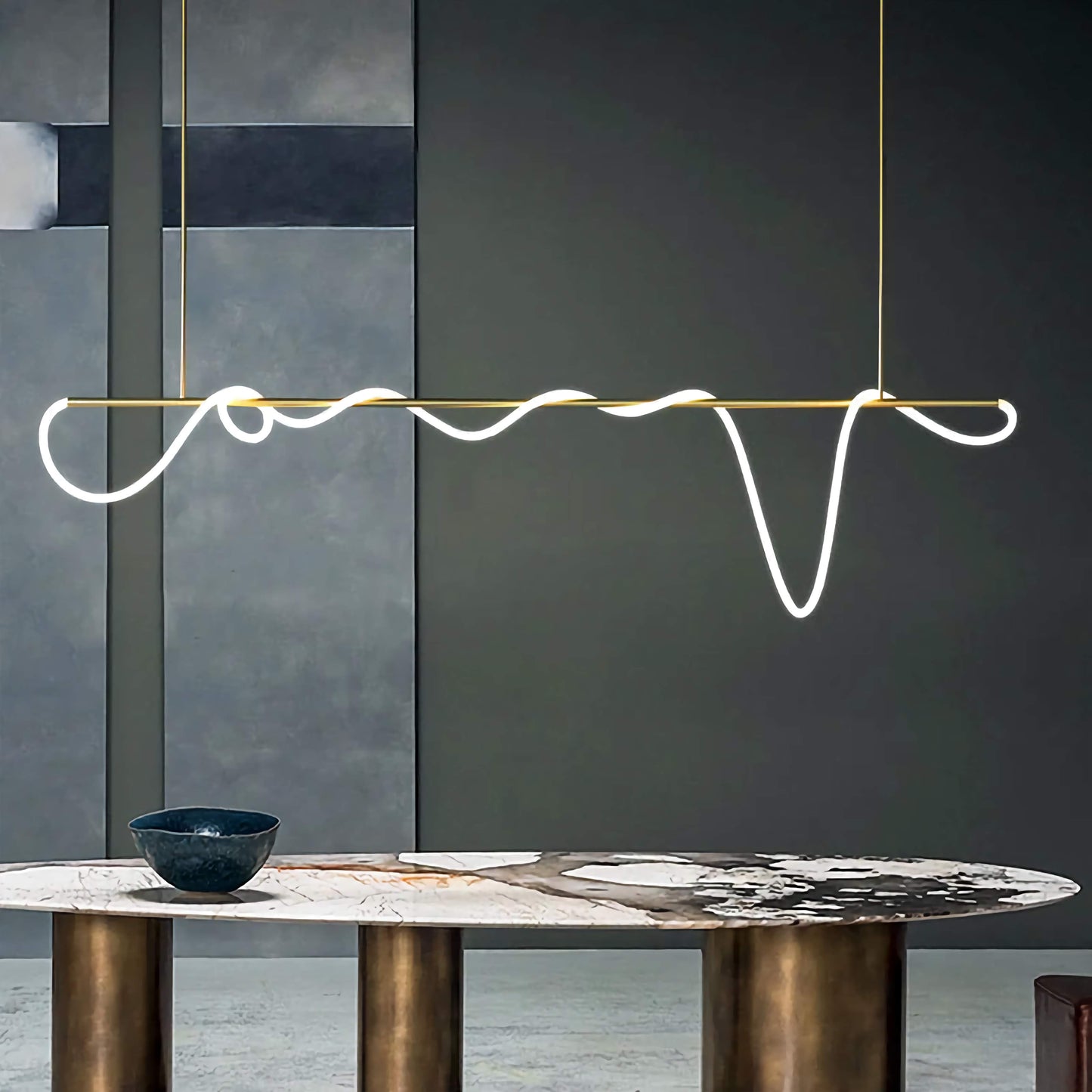 Plafondlamp Koper G9 Gebogen Buis Goud Zwart Zilver Woonkamer Eetkamer LED Opbouw Minimalistische Bureaulamp
