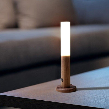 Oplaadbare Houten Wandlamp met Bewegingssensor – Dimbaar LED Nachtlampje voor Hal Gang Slaapkamer