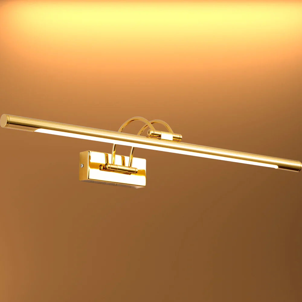 Spiegellamp LED Warm Wit 3000K 8W 64cm Goud Nikkel Messing Chroom Schilderijlamp Wandlamp