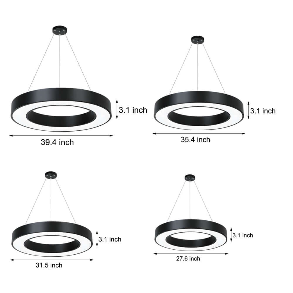 Industriële LED Ring Hanglamp 6000K Met IP42 En Acryl Diffuser