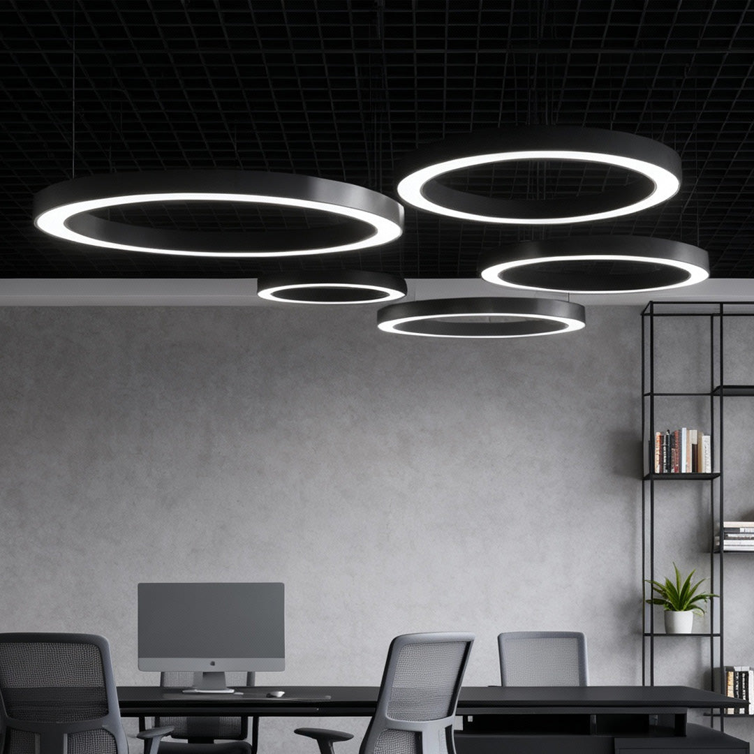 Industriële LED Ring Hanglamp 6000K Met IP42 En Acryl Diffuser