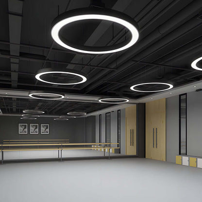 Industriële LED Ring Hanglamp 6000K Met IP42 En Acryl Diffuser