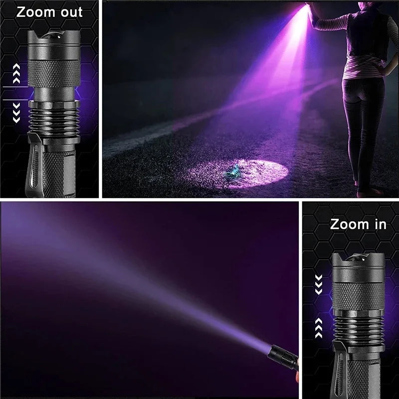 Compacte UV-zaklamp 395nm voor inspectie van huisdierplekken en vloeistoffen