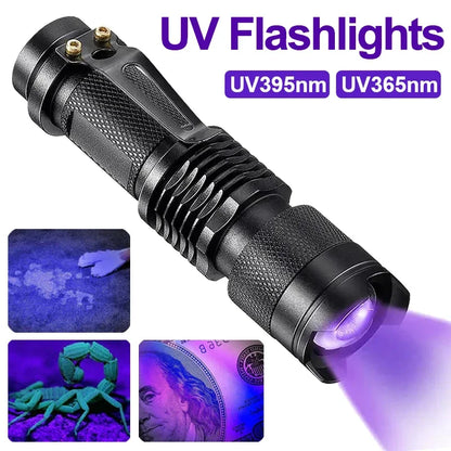 Compacte UV-zaklamp 395nm voor inspectie van huisdierplekken en vloeistoffen