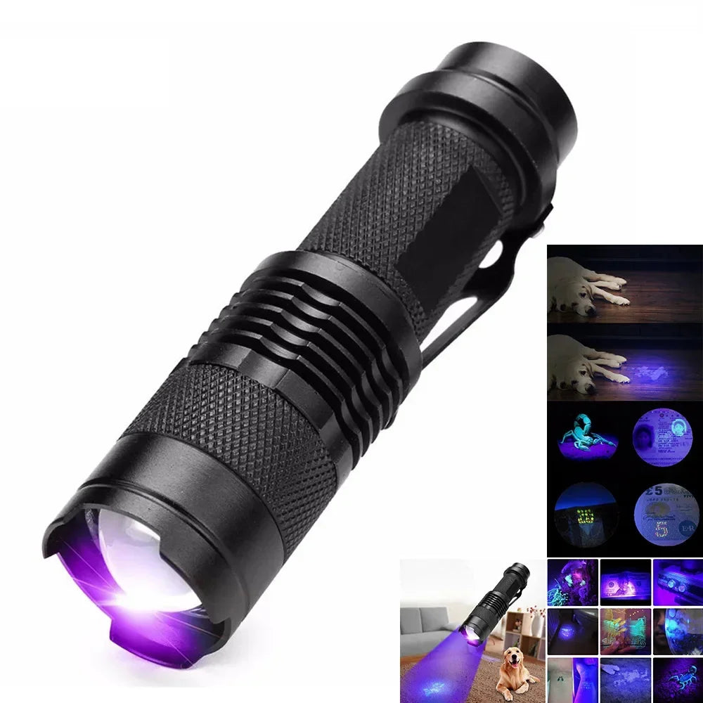 Compacte UV-zaklamp 395nm voor inspectie van huisdierplekken en vloeistoffen
