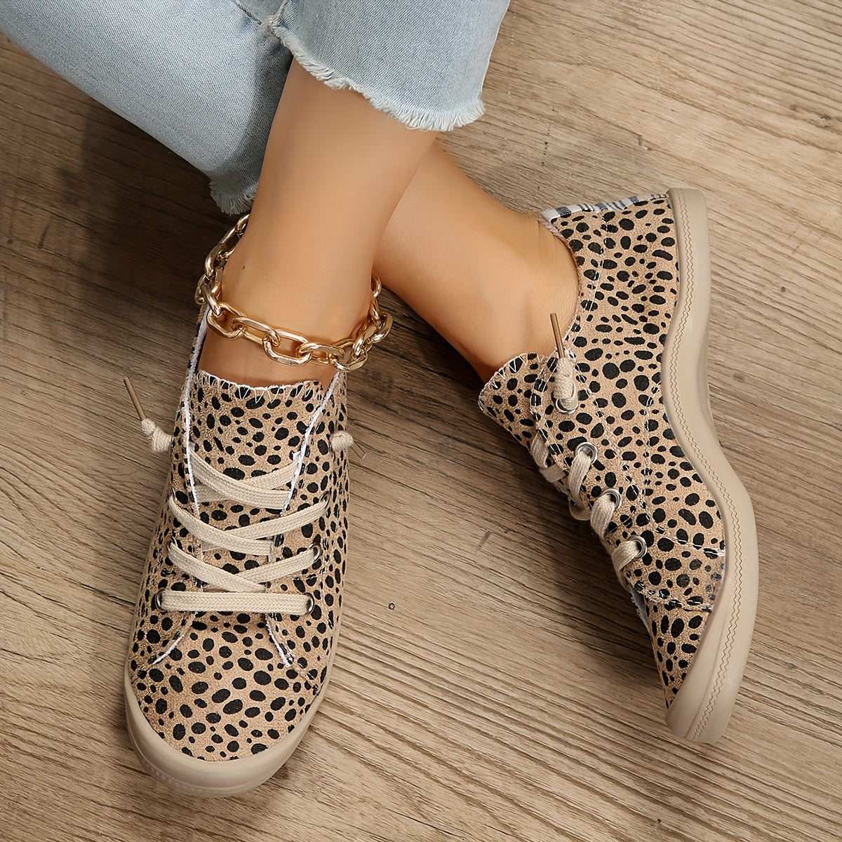 Dames Sneakers Leopardprint Laag Model - StudioMarella