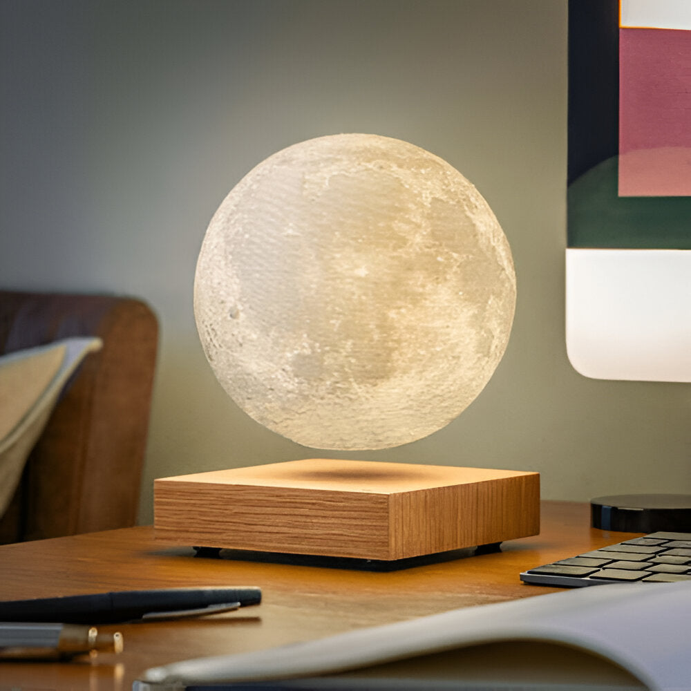 Zwevende Maanlamp met Magnetische Schwebetechnologie – Decoratieve LED Verlichting Warmwit Nachtlampje Aanraakbediening Woon- en Slaapkamer
