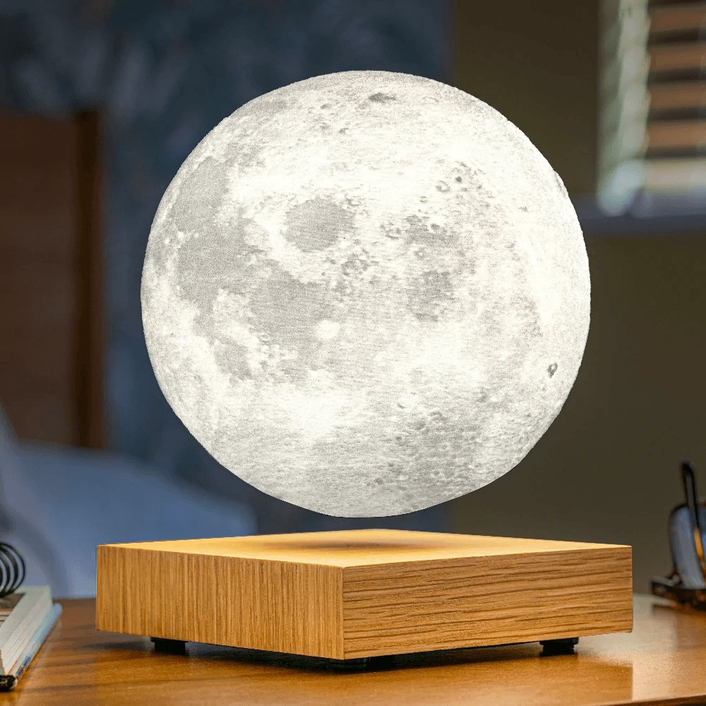 Zwevende Maanlamp met Magnetische Levitatie en 3D-Print Oppervlak 15cm
