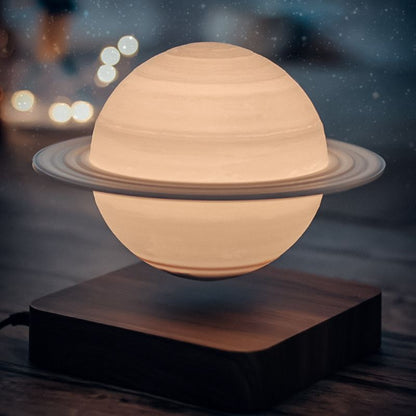 Zwevende Saturnus Lamp met Magnetische Basis en Verlichting 15cm voor Ruimtevaart Liefhebbers