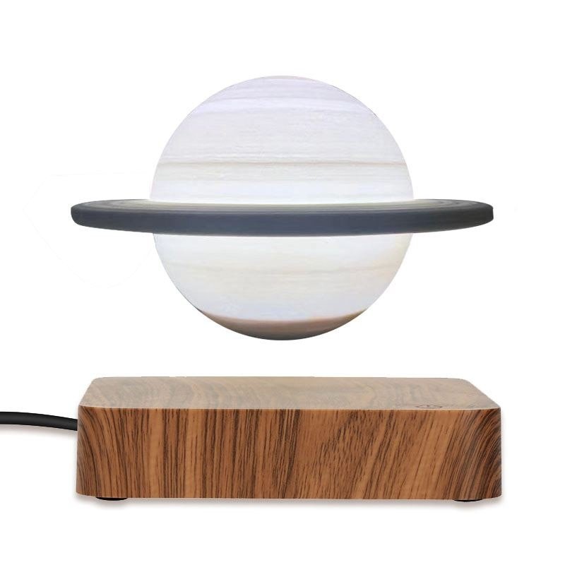 Zwevende Planeet Lamp met Magnetische Levitatietechnologie - Roterende Saturnus Nachtlamp met Verstelbare Verlichting - Houten Basis met 3D Print Details voor Woonkamer Slaapkamer Bureau Decoratie