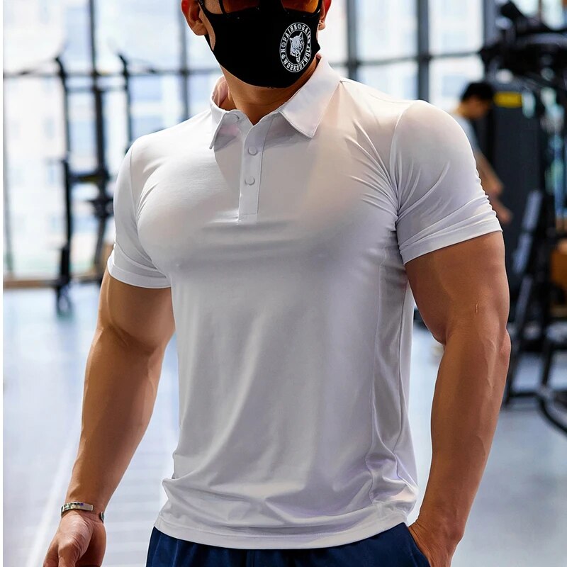 Liam | Multiseizoen Snel Droog Polo T-Shirt in de kleur Wit voor heren in stijl ideaal voor de herfst.