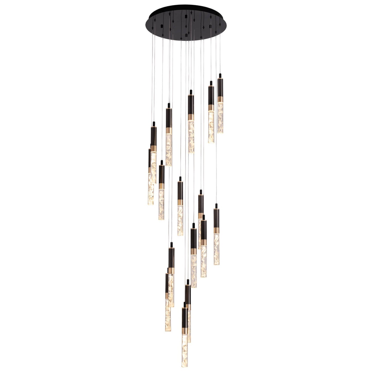 Kristallen Trap Kroonluchter Zwart K9 Crystal 300cm LED Modern Hoog Plafond