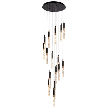Kristallen Trap Kroonluchter Zwart K9 Crystal 300cm LED Modern Hoog Plafond